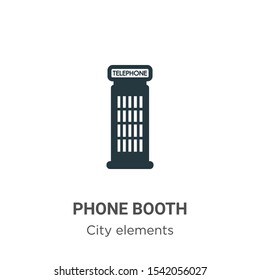 Phone booth vector icon on white background. Flat vector phone booth icon symbol sign from modern city elements collection for mobile concept and web apps design.