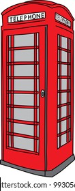 Phone booth. Vector illustration.