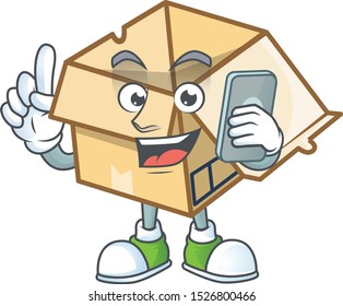 With phone box cardboard open for goods packaging