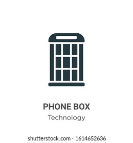 Phone box glyph icon vector on white background. Flat vector phone box icon symbol sign from modern technology collection for mobile concept and web apps design.