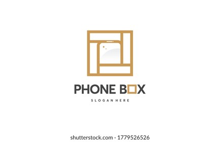Phone Box Line Logo designs
