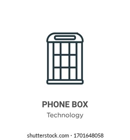 Phone box outline vector icon. Thin line black phone box icon, flat vector simple element illustration from editable technology concept isolated stroke on white background
