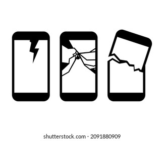 Phone broken screen. Illustration vector