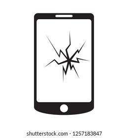 Phone broken simple vector icon