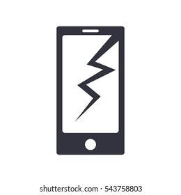 Phone broken simple vector icon.