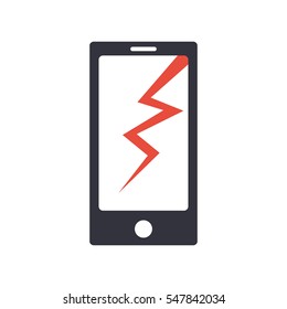 Phone Broken Simple Vector Icon.