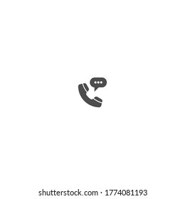 Plantilla vectorial del logotipo del icono de chat de burbuja de teléfono