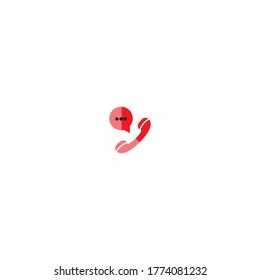 Plantilla vectorial del logotipo del icono de chat de burbuja de teléfono