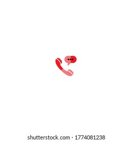 Phone bubble chat icon logo vector template