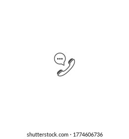 Phone bubble chat icon logo vector template