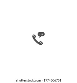 Plantilla vectorial del logotipo del icono de chat de burbuja de teléfono