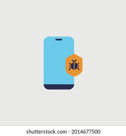 phone bug vector icon virus security