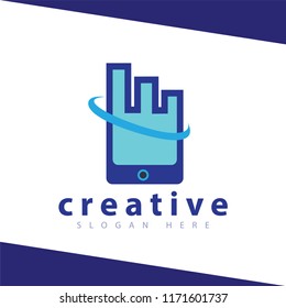Phone build city logo icon vector template