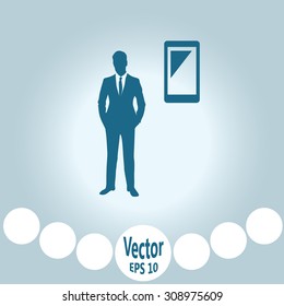 Phone, businessman symbol