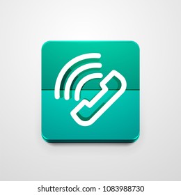 Phone button, call support idea, vector illustration. Old fashion phone icon