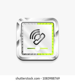 Phone button, call support idea, vector illustration. Old fashion phone icon