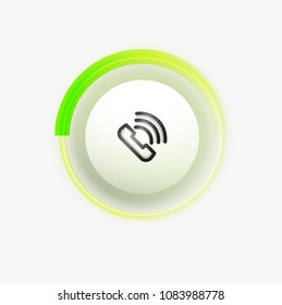 Phone button, call support idea, vector illustration. Old fashion phone icon