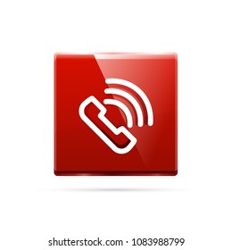 Phone button, call support idea, vector illustration. Old fashion phone icon