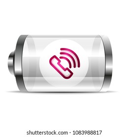 Phone button, call support idea, vector illustration. Old fashion phone icon