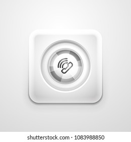 Telefon-Taste, Call Support Idee, Vektorgrafik. Old-Mode-Telefon-Symbol