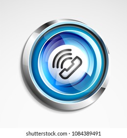 Phone button, call support idea, vector illustration. Old fashion phone icon