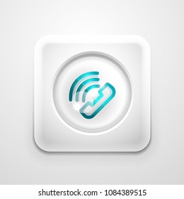Phone button, call support idea, vector illustration. Old fashion phone icon