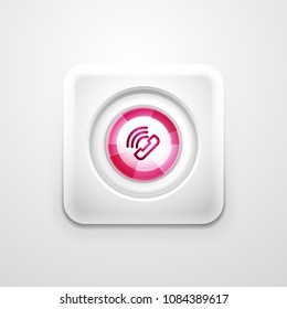 Phone button, call support idea, vector illustration. Old fashion phone icon