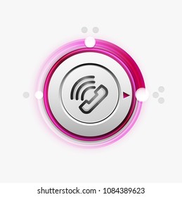Phone button, call support idea, vector illustration. Old fashion phone icon