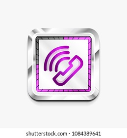 Phone button, call support idea, vector illustration. Old fashion phone icon