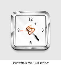 Phone button, call support idea, vector illustration. Old fashion phone icon