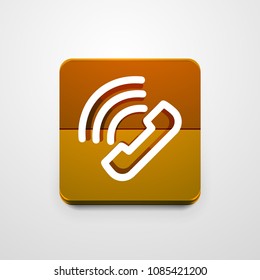 Phone button, call support idea, vector illustration. Old fashion phone icon
