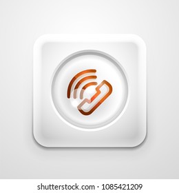 Phone button, call support idea, vector illustration. Old fashion phone icon