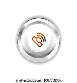 Phone button, call support idea, vector illustration. Old fashion phone icon