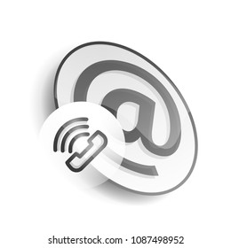Phone button, call support idea, vector illustration. Old fashion phone icon