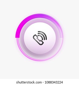 Phone button, call support idea, vector illustration. Old fashion phone icon
