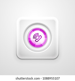 Phone button, call support idea, vector illustration. Old fashion phone icon