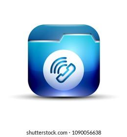 Phone button, call support idea, vector illustration. Old fashion phone icon