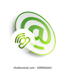 Phone button, call support idea, vector illustration. Old fashion phone icon