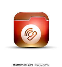 Phone button, call support idea, vector illustration. Old fashion phone icon