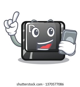 With phone button D on a computer mascot