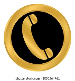 Phone button on white background. Vector illustration.