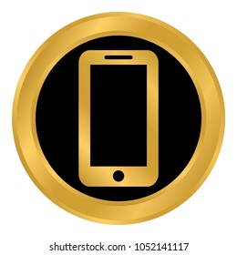 Phone button on white background. Vector illustration.