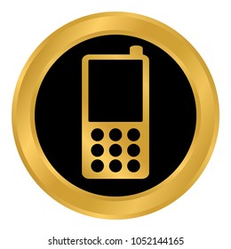 Phone button on white background. Vector illustration.