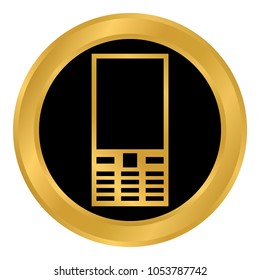 Phone button on white background. Vector illustration.