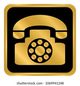 Phone button on white background. Vector illustration.