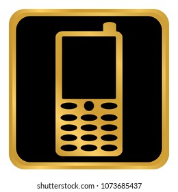 Phone button on white background. Vector illustration.