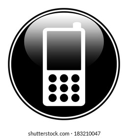 Phone button on white background