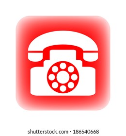 Phone button on white background.