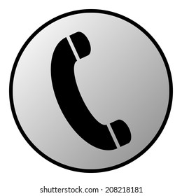 Phone button on white background. Vector illustration.
