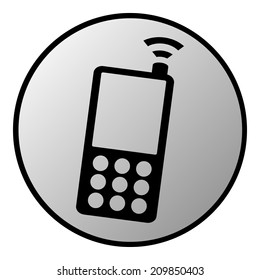 Phone button on white background. Vector illustration.